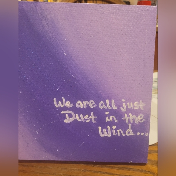 Hand Painted Purple Gradient Canvas Art with Handwritten Quote - Picture 2 of 3